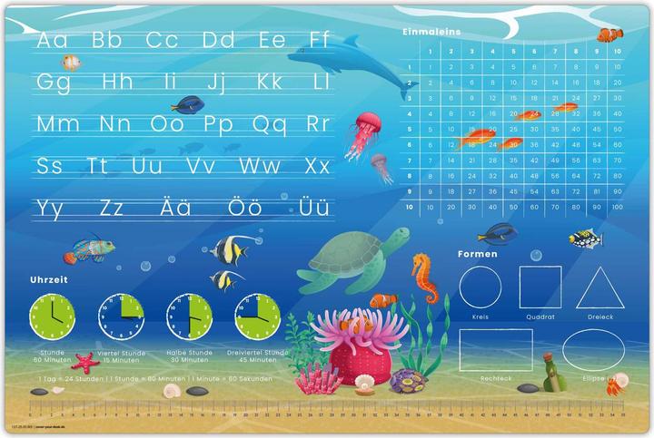 CoverYourDesk Unterwasser ABC + Einmaleins (60 x 40 cm)