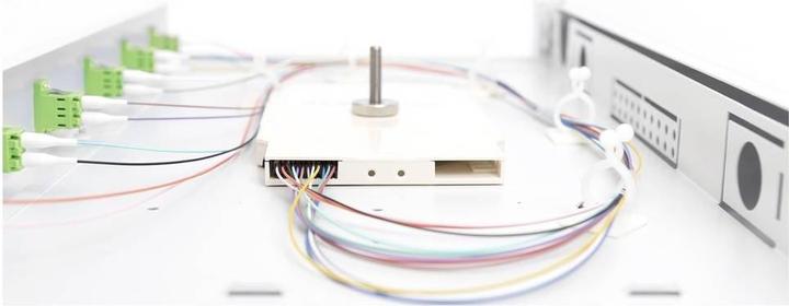 Immagine prodotto Digitus Scatola di giunzione FO, 1U, equipaggiata, 6x LC DX, OS2, APC incl. cassetta di giunzione, pigtail