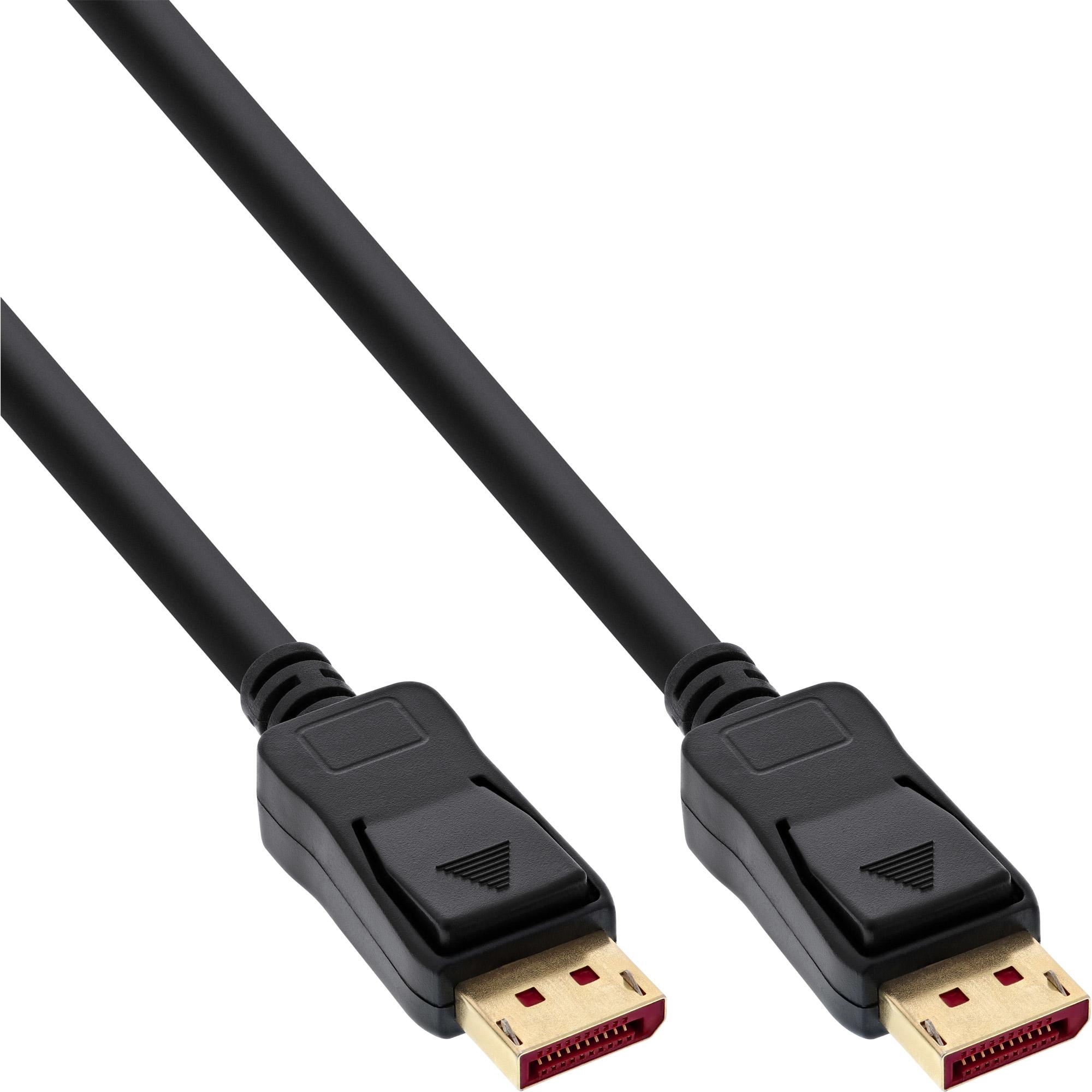 InLine DisplayPort 1.4 Kabel, schwarz, vergoldete Kontakte, 1m (1 m, DisplayPort), Video Kabel