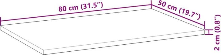 Produktbild VidaXL Schreibtischplatte Unbehandelt Akazie (80 x 50 x 2 cm)