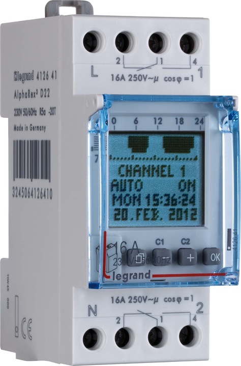 Produktbild Legrand AlphaRex³ D22 digitale Astrozeitschaltuhr