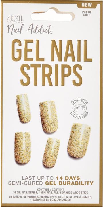 Ardell Nail Addict - Gel Nail Strips Pot Of Gold (Ongles artificiels, Or)