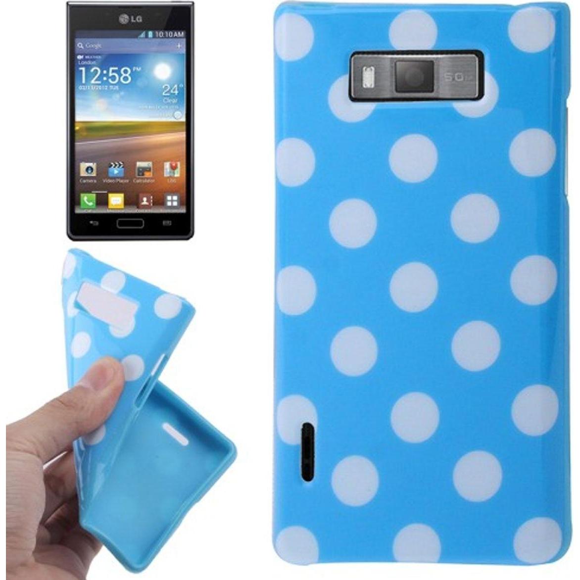 König Design Schutzhülle TPU Punkte Case für Handy LG Optimus L7 / E705 (LG Optimus L7), Smartphone Hülle, Blau