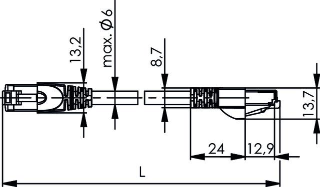 Produktbild Telegärtner L00004A0104 Netzwerkkabel Grau 6 m Cat6a S/FTP (S-STP) (S/FTP, CAT6a, 6 m)