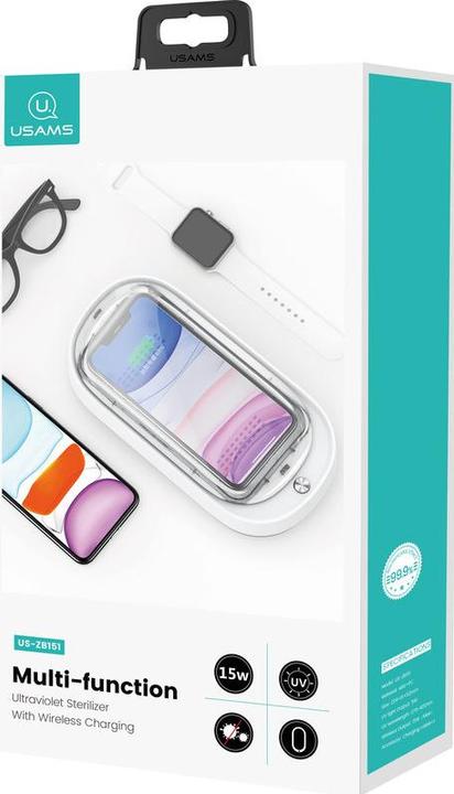 Image du produit Usams Boîte de stérilisation UV avec station de charge Qi