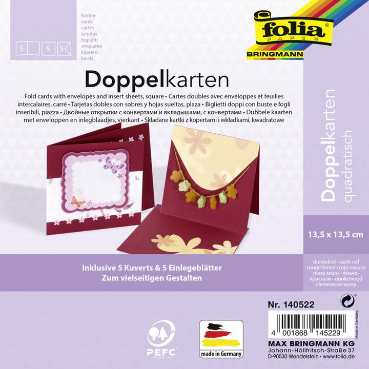 Actual product image Folia Double cards square 220 g/m2 (220 g/m², 5 x)