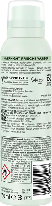 Actual product image Taft Overnight freshness miracle (Dry shampoo, 150 ml)
