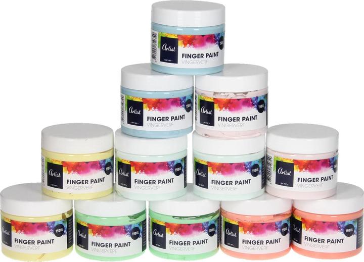 Produktbild Fingerfarbe im Topf Pastell, 12 Stück.