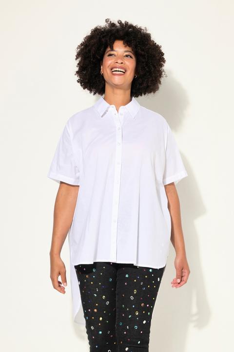 Image du produit Angel of Style Chemisier coupe Relaxed Fit à col chemise, manches courtes et base arrondie (50)