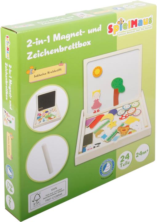 Actual product image Spielmaus Wood 2in1 Magnet and Drawing Board Box