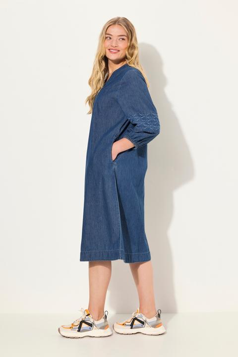 Immagine prodotto Laurasøn Abito midi di jeans con scollo a V e maniche a 3/4 (M)