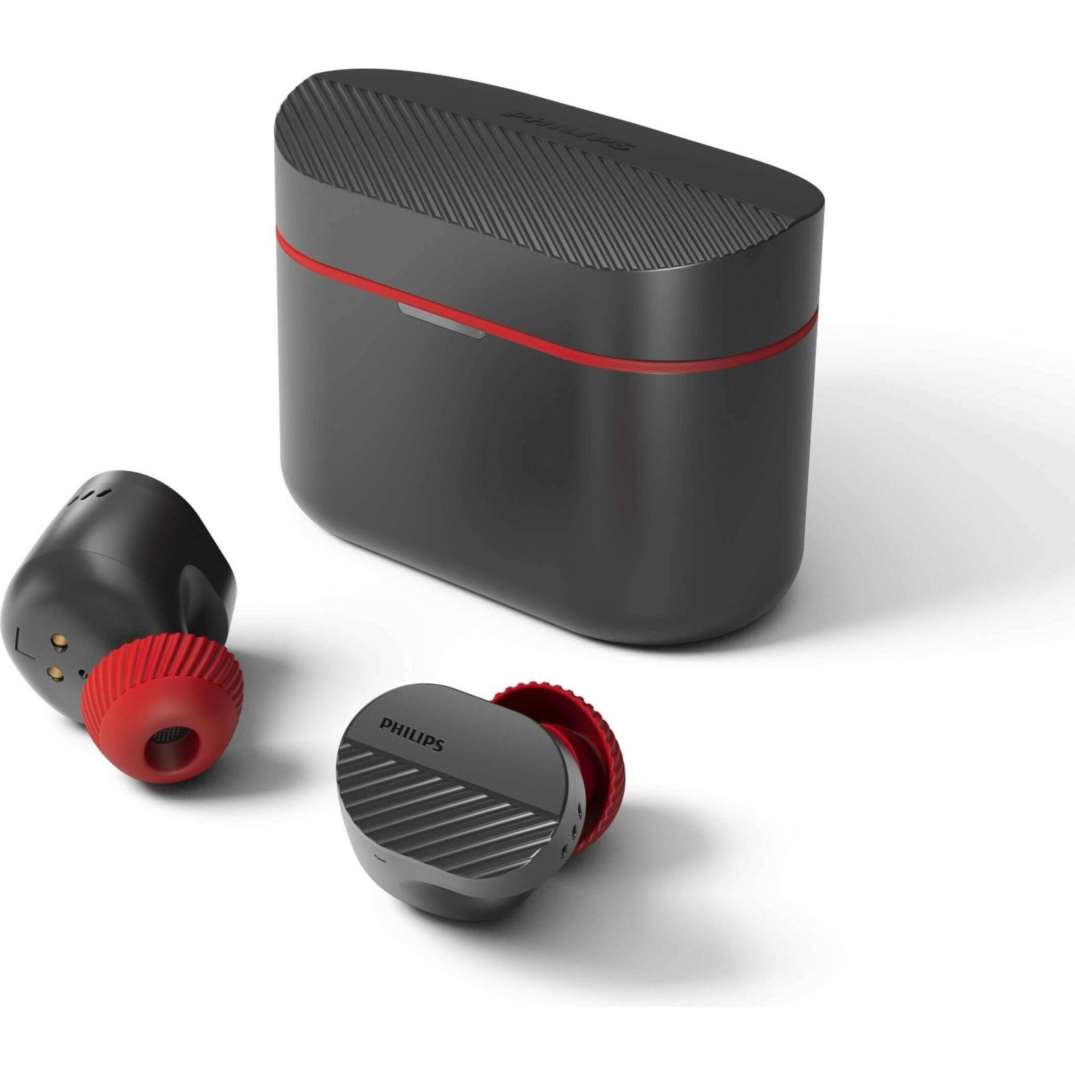 Philips TAA5508BK/00 (ANC, 7 h, Kabellos), Kopfhörer, Schwarz, Rot