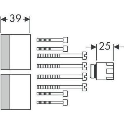Thumbnail - hansgrohe, Zubehör Sanitärinstallation, Verlängerung AXOR f Grundk. Elektronik-Waschtischmischer