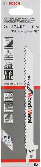 Produktbild Bosch Professional Zubehör Säbelsägeblatt S 711 DF, Heavy for Wood and Metal, 2er-Pack