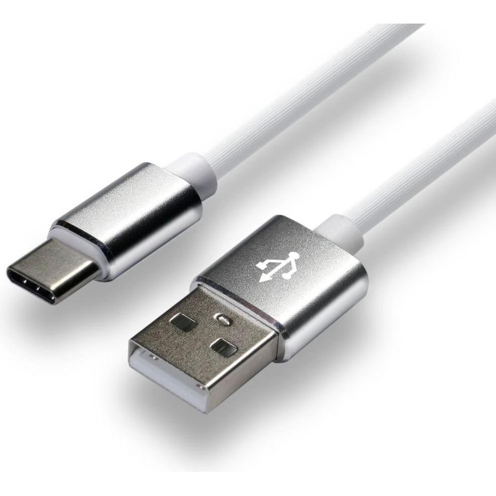 Everactive USB-C Kabel 1m - Weiss Silikon Schnellladeunterstützung 3A - CBS-1CW (1 m, USB 2.0), USB Kabel