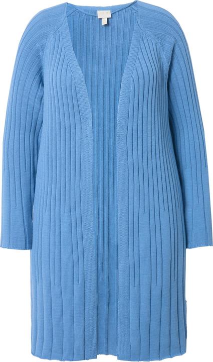 Immagine prodotto Ulla Popken Cardigan lungo con lavorazione mista in cotone biologico con scollo a V (50, 52)