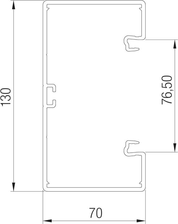 Produktbild OBO Bettermann OBO GK-70130LGR GerÃ¤teeinbaukanal 70x130x2000 PVC lichtgrau (200 cm)