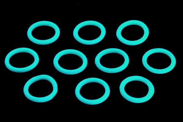 Actual product image Phobya O-ring 11,1 x 2mm (G1/4 inch) UV active green 10pcs.