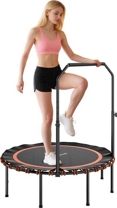 SportNow Fitness Trampolin Stahl, Kunststoff Schwarz+Orange (114 cm)