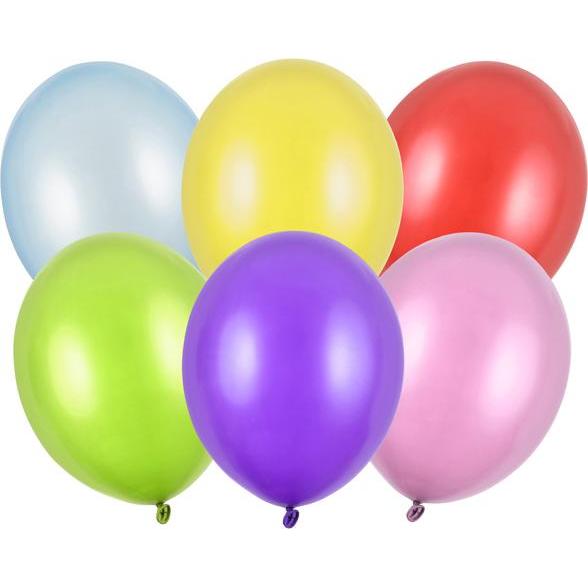 Partydeco Strong Balloons 27cm, Metallic Mix (1 pkt / 100 pc.)