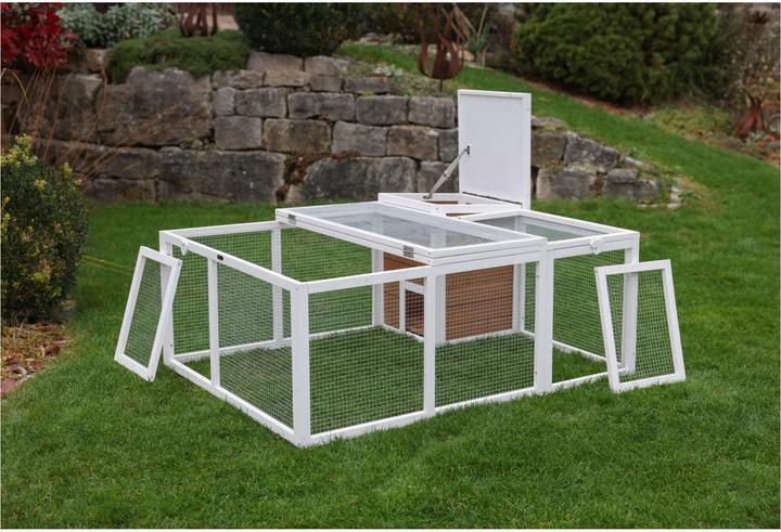 Produktbild Kerbl Freilaufgehge mit integrierten Unterschluphaus 132x102x59 cm