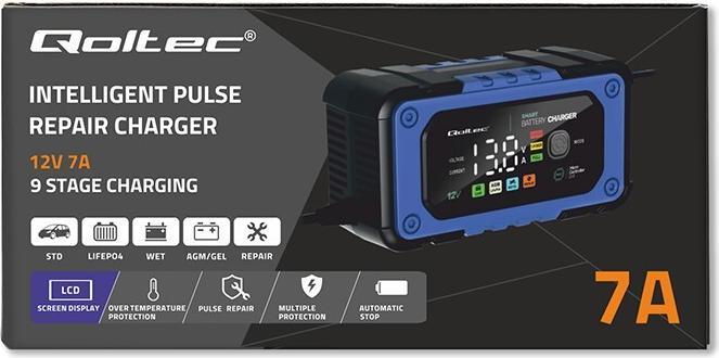 Produktbild Qoltec Batterieladegerät mit Reparaturfunktion, 12V, 7A (12V, 7 A)