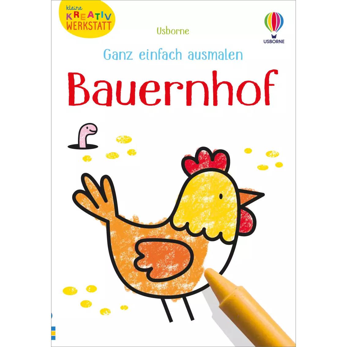 Usborne Publishing Kleine Kreativ-Werkstatt – Ganz einfach ausmalen: Bauernhof