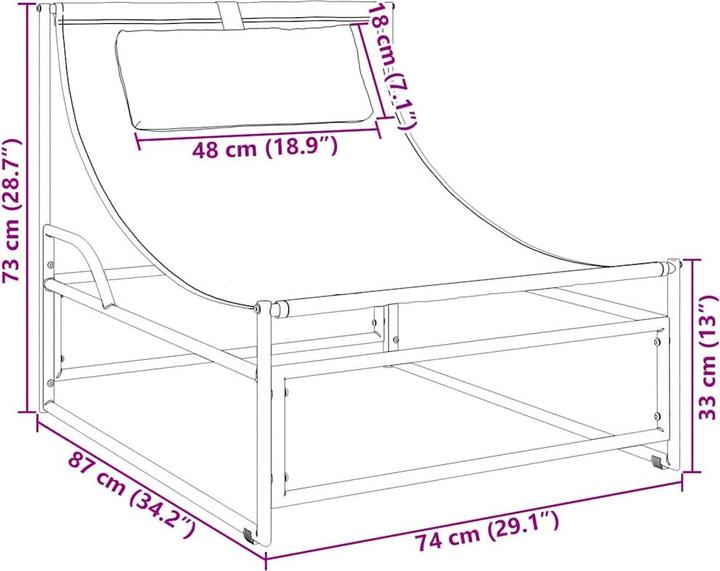 Immagine prodotto vidaXL Gartenliegestuhl (87 cm)