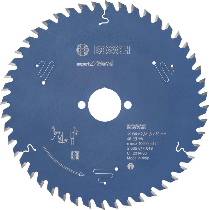 Produktbild Bosch Professional Zubehör Kreissägeblatt Expert for Wood, 190 x 30 x 2,6 mm, 48