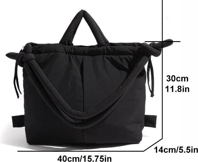 Produktbild Only-Bags.Store Lässige Nylon gepolsterte Tragetasche Designer weiche Puffer Schulter Crossbody Taschen Einfache