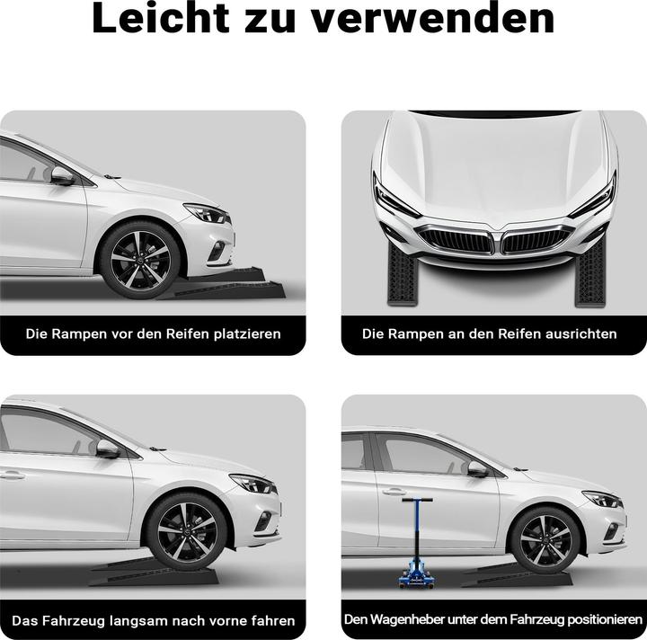 Actual product image Wiltec Auffahrrampe 2er Set 5t Traglast Autorampen PP Unterlegkeile 70x20x7,8cm