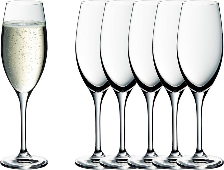 WMF Easy Plus Champagnergläser / Sektgläser Set 6-teilig, 250ml, Kristallgläser, spülmaschinenfest (25 cl, 6 Gläser, Weissweingläser)
