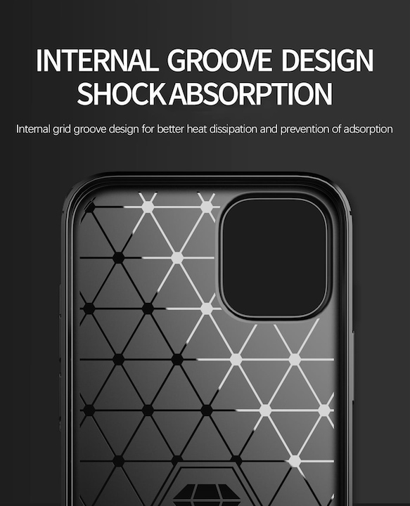 Actual product image Cadorabo TPU Ultra Slim carbon stainless steel Combi Cover (Apple iPhone 12, Realme 12 Pro+)