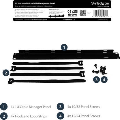 Actual product image StarTech 1u Velcro Rack Cable Manager