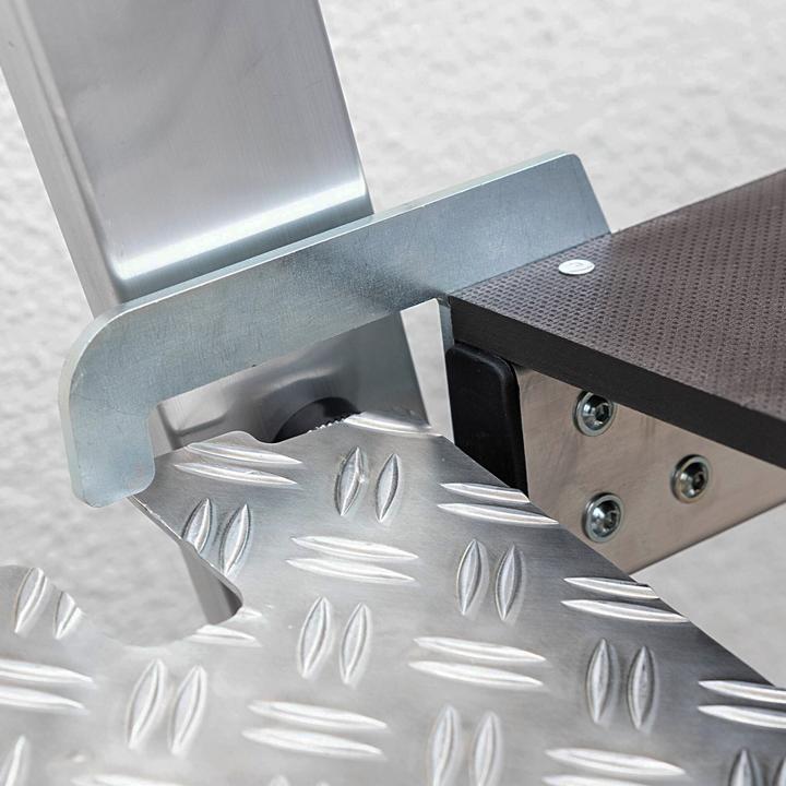 Actual product image Munk Folding steps double sided aluminium natural 3 steps (Folding step, 47 cm)