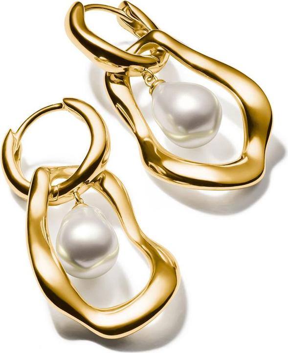Thomas Sabo Creolen mit Perlen Anhänger Natural Beauty vergoldet (Argent 925)