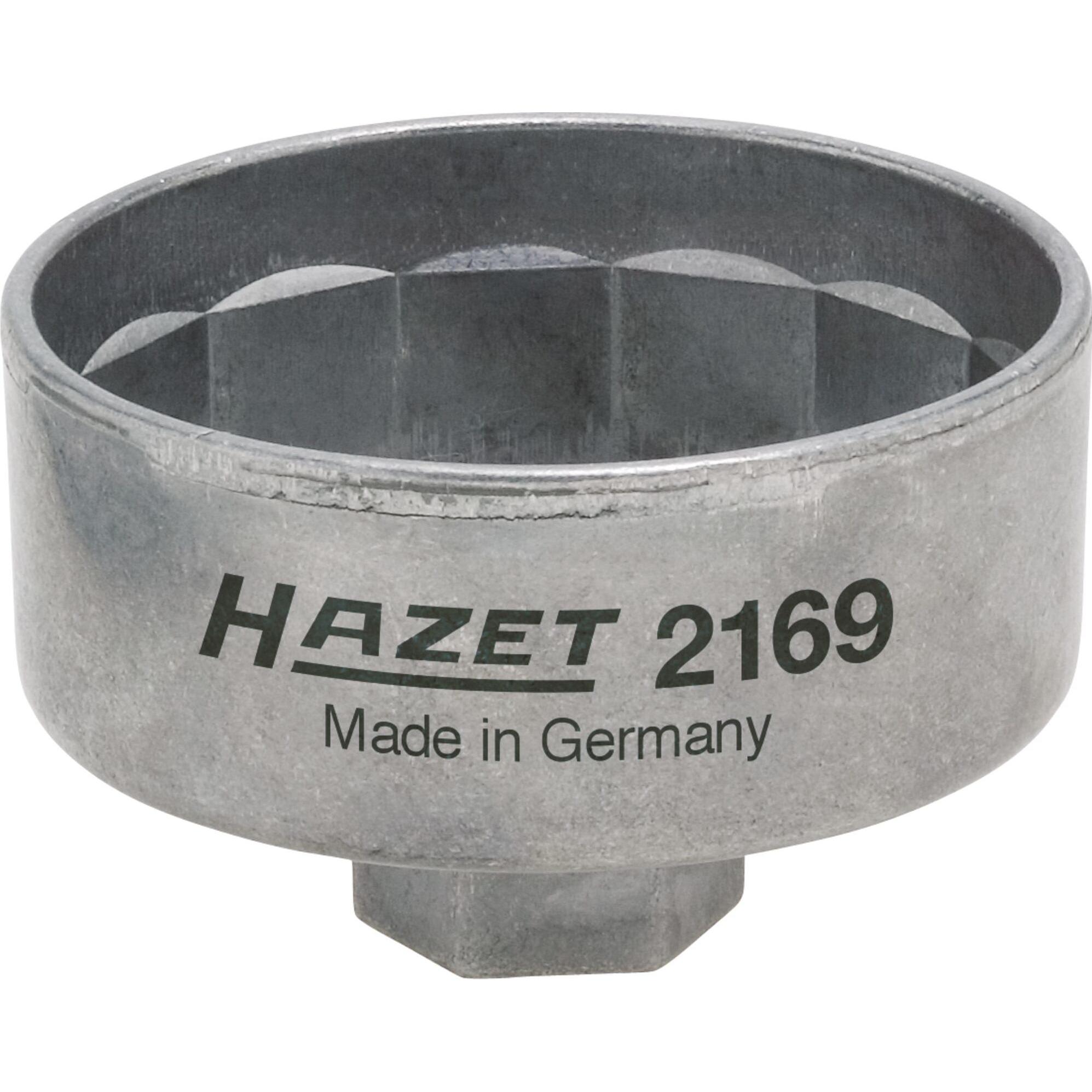 HAZET, Fahrzeug Werkzeug, Ölfilter-Schlüssel 2169 ∙ Vierkant10 mm (3/8 Zoll) ∙ Aussen 14-kant Profil ∙ 82 mm