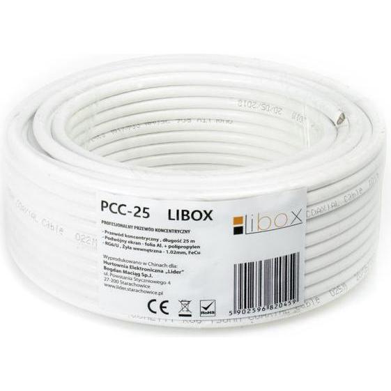 Libox Przewód Antenowy, 25, Biały (PCC25), Cavo antenna