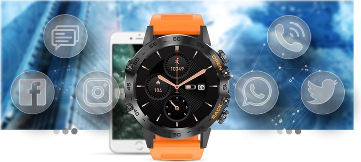 Produktbild Gravity SMARTWATCH MĘSKI GT9-4 - WYKONYWANIE POŁĄCZEŃ, CIŚNIENIOMIERZ (sg021d)