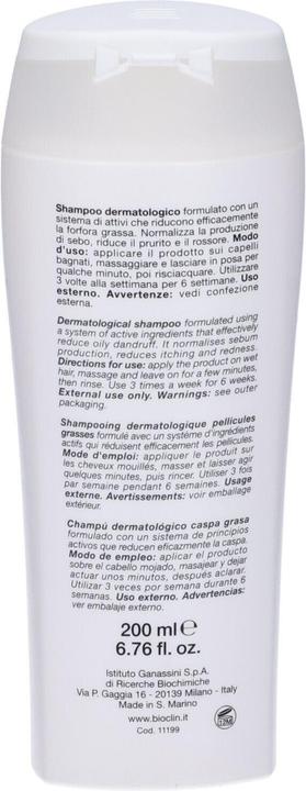 Image du produit Bioclin Pro Oily Dandruff Dermatological Shampoo 200ml (200 ml, Shampoing liquide)