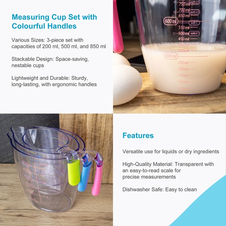 Actual product image Intirilife Pack of 3 measuring cups (900 ml)