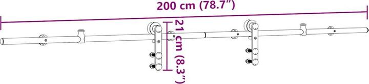 Immagine prodotto VidaXL Set di accessori per porte scorrevoli da 200 cm