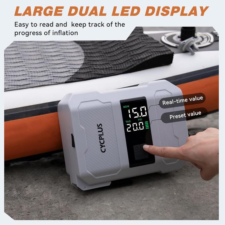 Image du produit Cycplus Elektrische SUP-Inflationspumpe D17Pro 20 PSI Akku Aufblasen & Ablassen