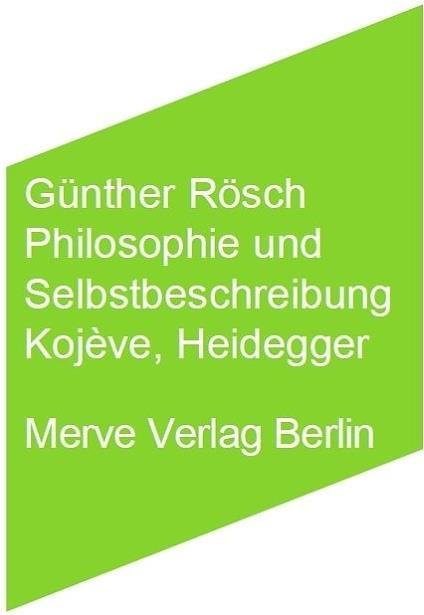 Produktbild Philosophie und Selbstbeschreibung (Deutsch, Günther Röscher, 2010)