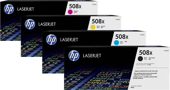 Actual product image HP Original CF360X / 508X SET set with all four colours (C, FC, M, Y)