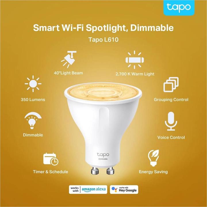 Produktbild TP-Link Tapo L610  (2-pack) (GU10, 2.90 W, 350 lm, 2 x, D)