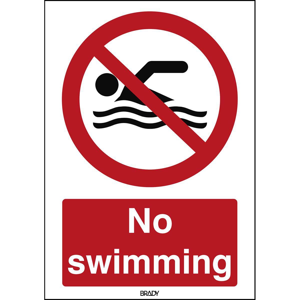 Brady, Sicherheitskennzeichnung, ISO Safety Sign - No swimming
