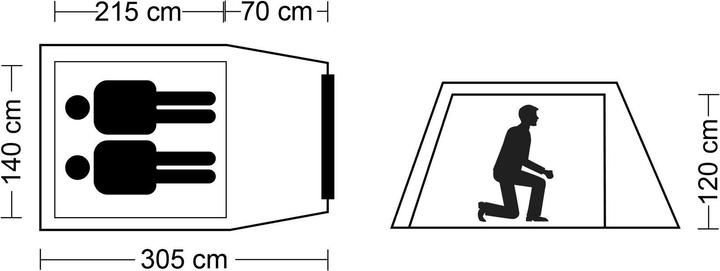 Image du produit Campz Vénétie (Tente igloo, 3.18 kg, 2 personnes)