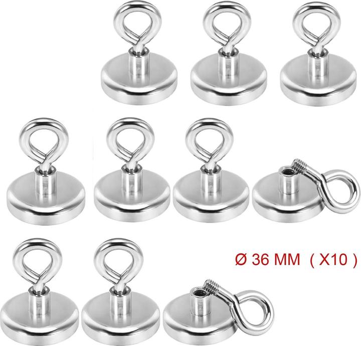 Actual product image Swissdetector Eye magnets - Super powerful - Ø 36 MM - Force 45 kg (X 10) (10x)