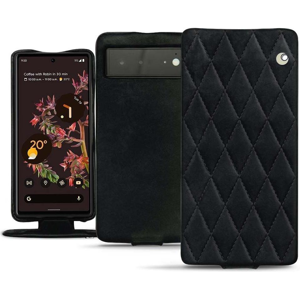 Noreve Lederschutzhülle vertikal (Google Pixel 6), Smartphone Hülle, Schwarz